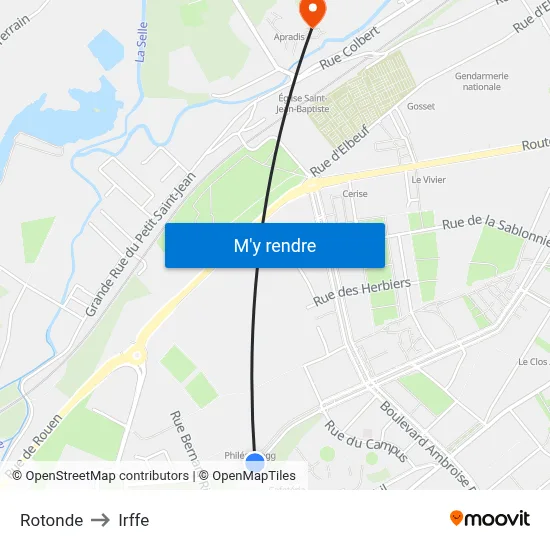 Rotonde to Irffe map