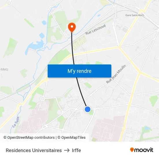 Residences Universitaires to Irffe map