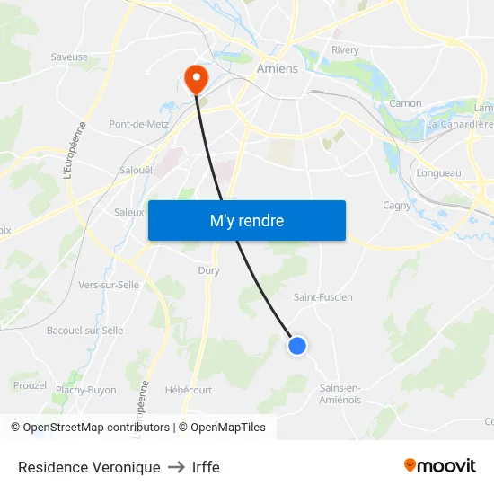 Residence Veronique to Irffe map