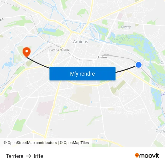Terriere to Irffe map