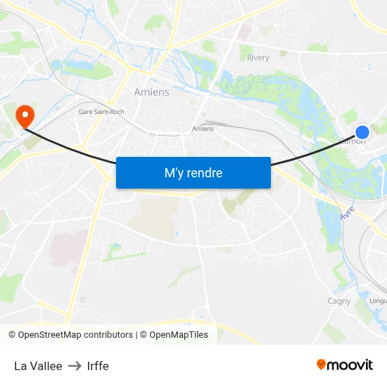 La Vallee to Irffe map
