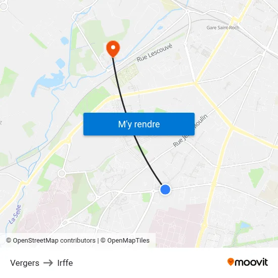 Vergers to Irffe map
