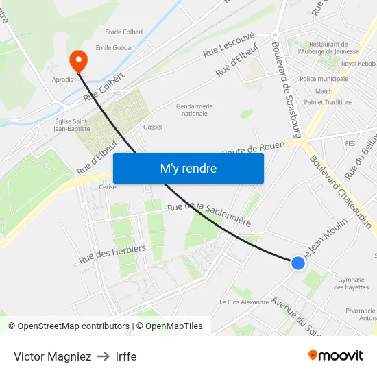 Victor Magniez to Irffe map