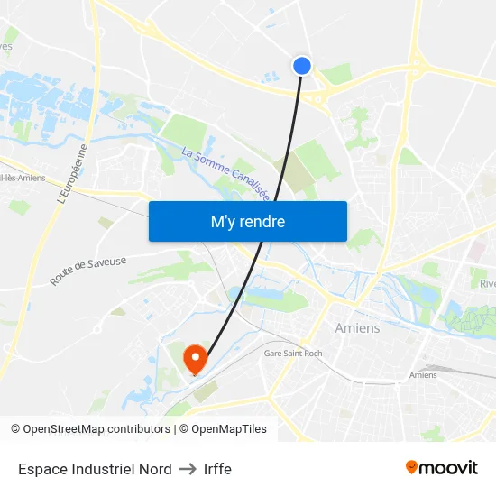 Espace Industriel Nord to Irffe map