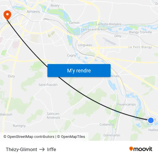 Thézy-Glimont to Irffe map