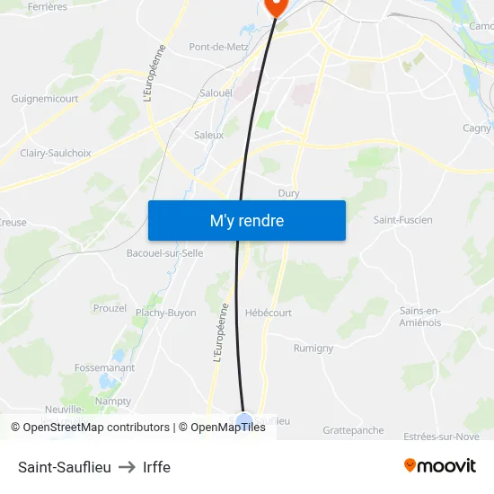 Saint-Sauflieu to Irffe map