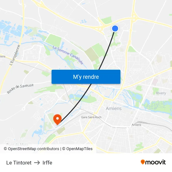 Le Tintoret to Irffe map