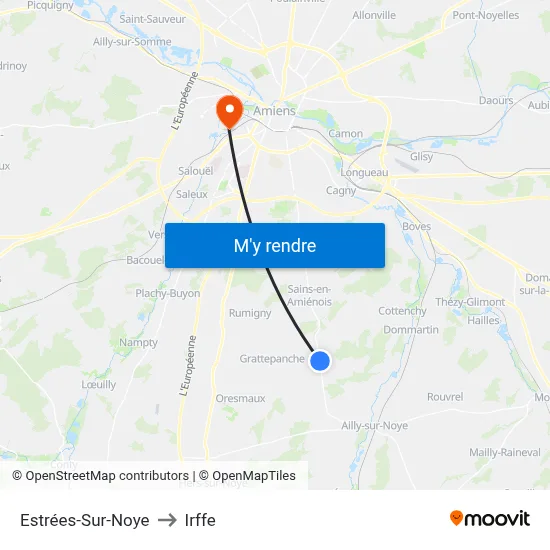 Estrées-Sur-Noye to Irffe map