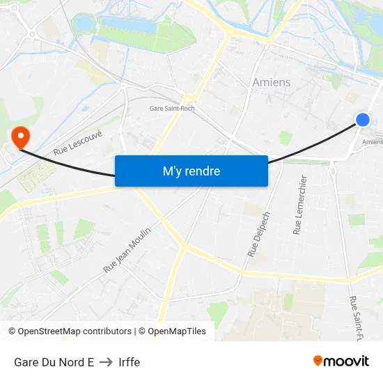 Gare Du Nord E to Irffe map