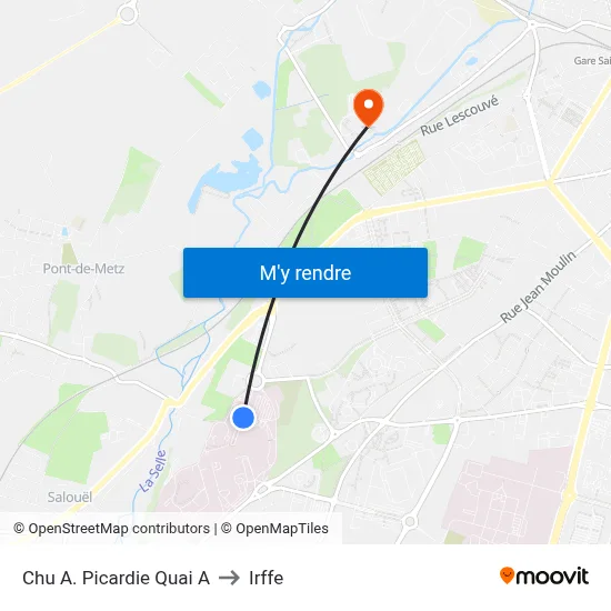 Chu A. Picardie Quai A to Irffe map