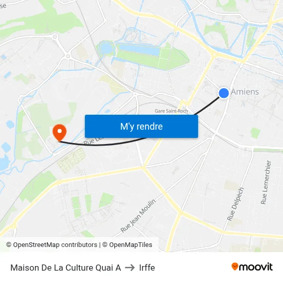 Maison De La Culture Quai A to Irffe map