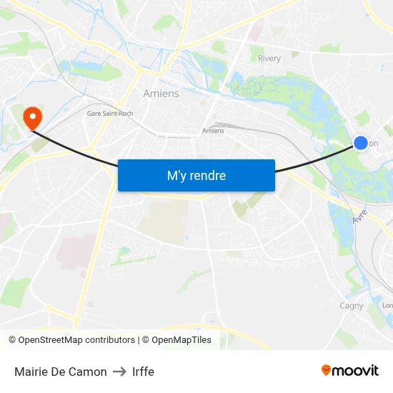 Mairie De Camon to Irffe map