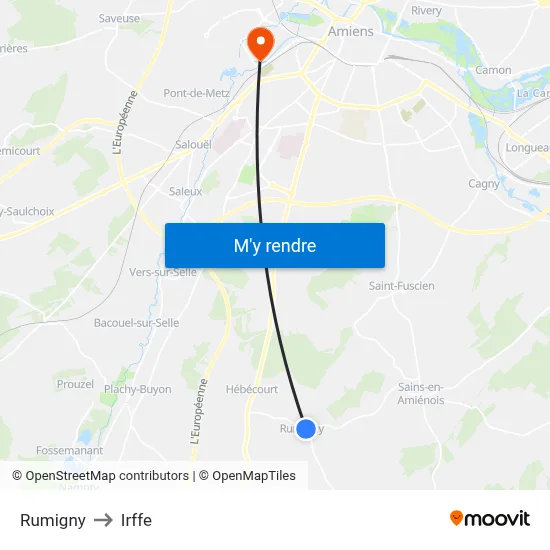 Rumigny to Irffe map