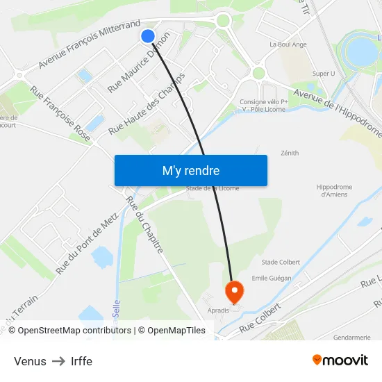 Venus to Irffe map