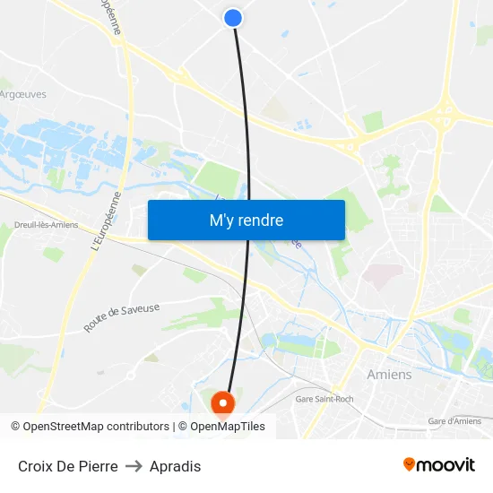 Croix De Pierre to Apradis map