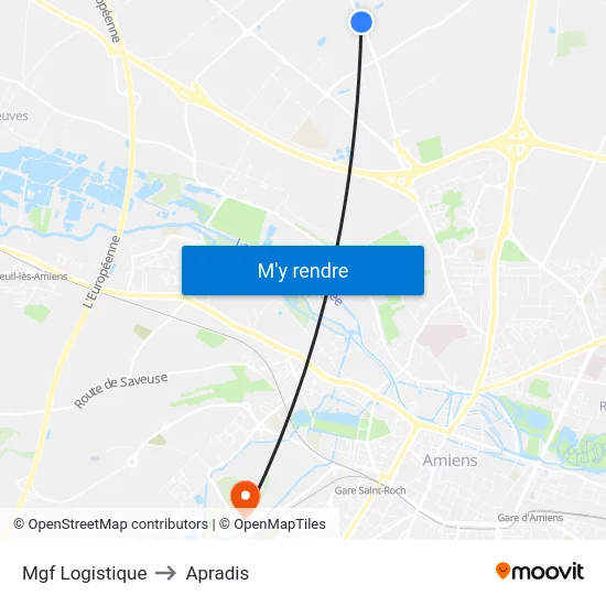 Mgf Logistique to Apradis map