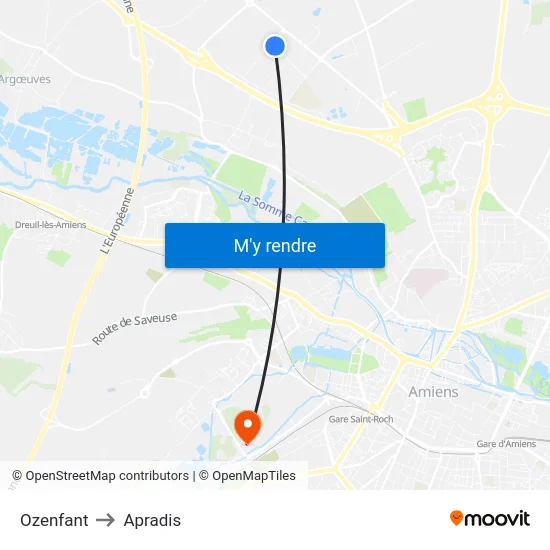 Ozenfant to Apradis map