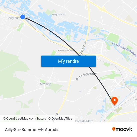 Ailly-Sur-Somme to Apradis map