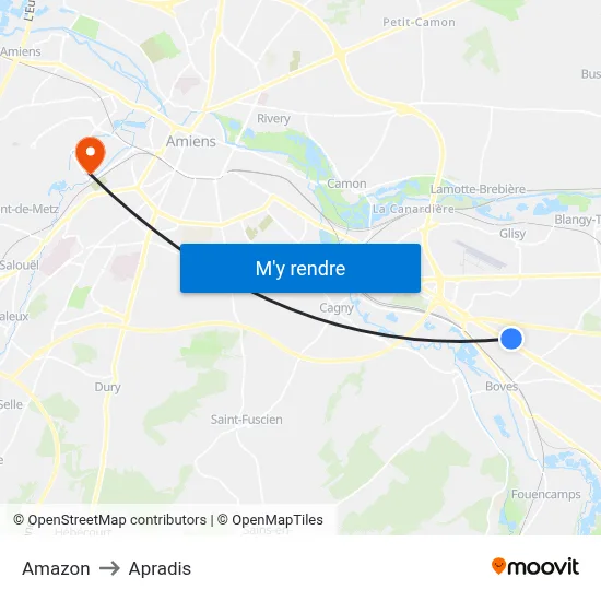 Amazon to Apradis map