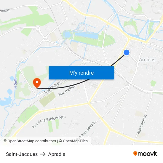 Saint-Jacques to Apradis map