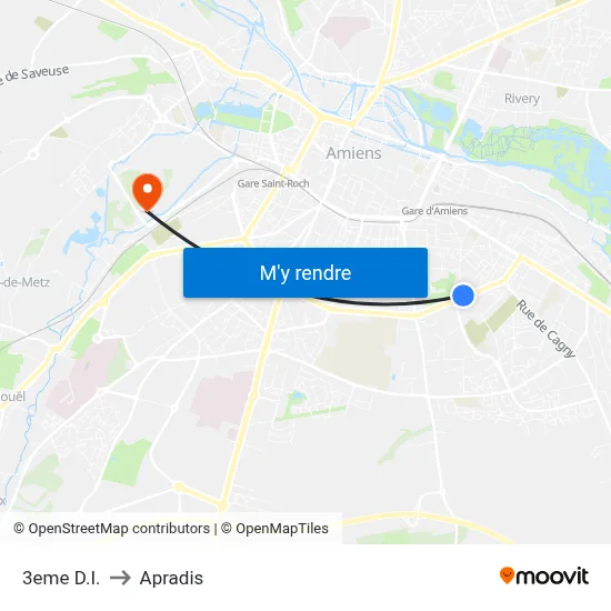 3eme D.I. to Apradis map