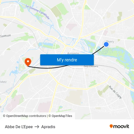 Abbe De L'Epee to Apradis map