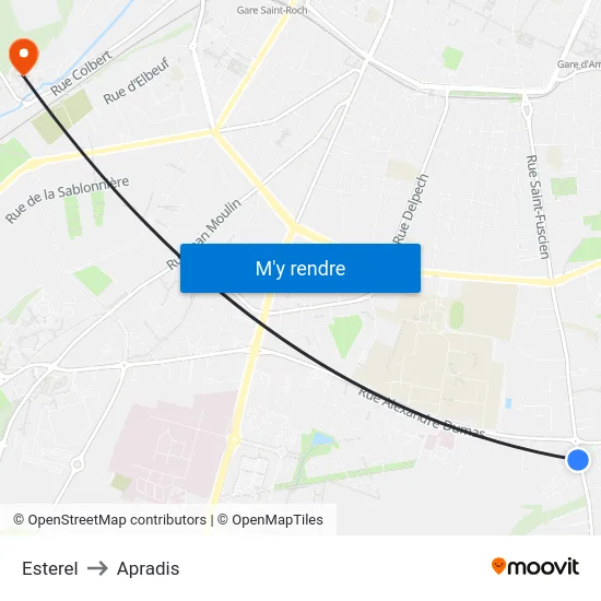 Esterel to Apradis map