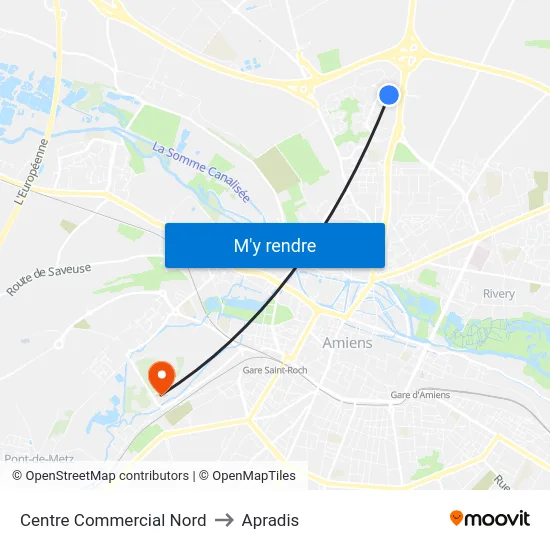 Centre Commercial Nord to Apradis map