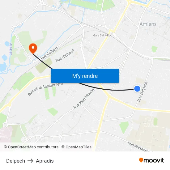 Delpech to Apradis map