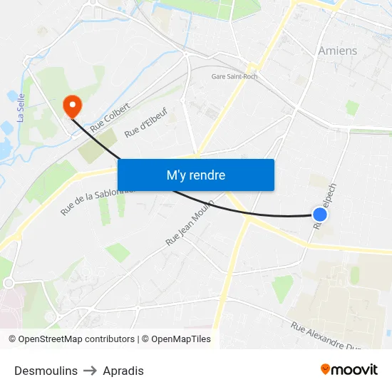 Desmoulins to Apradis map