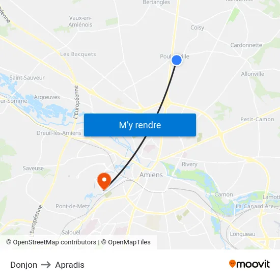 Donjon to Apradis map