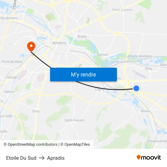 Etoile Du Sud to Apradis map