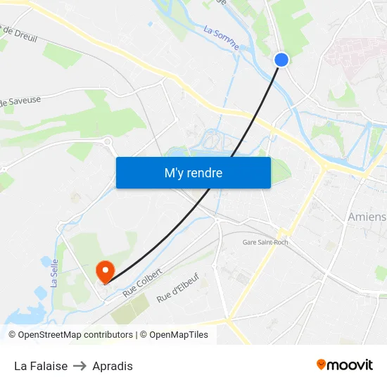 La Falaise to Apradis map