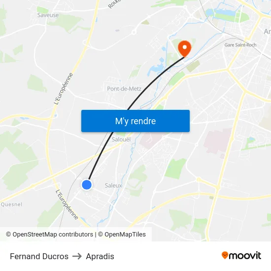 Fernand Ducros to Apradis map