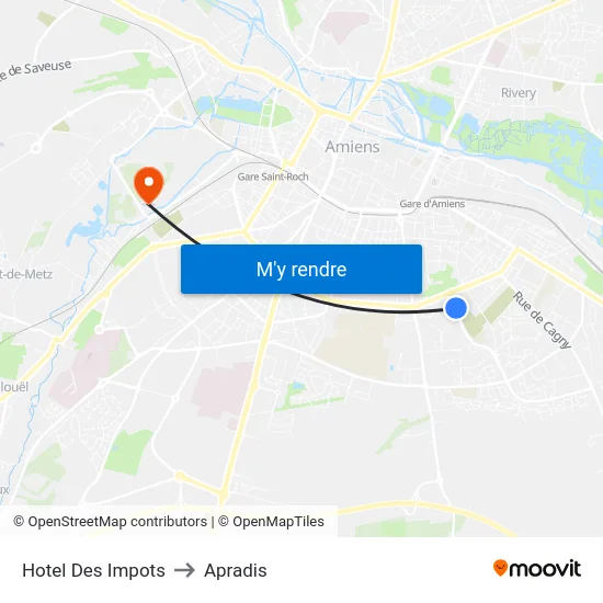 Hotel Des Impots to Apradis map