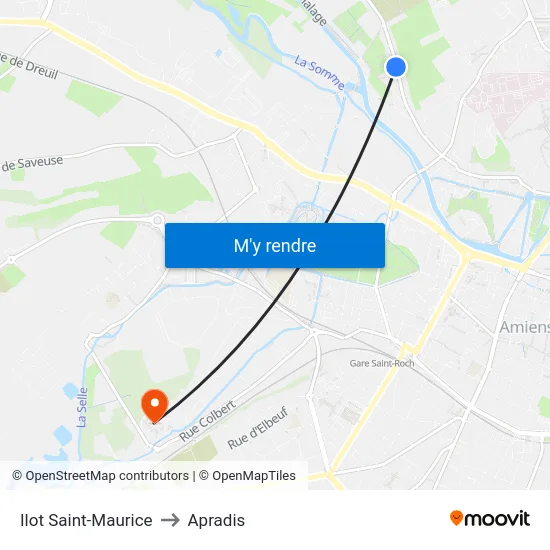 Ilot Saint-Maurice to Apradis map