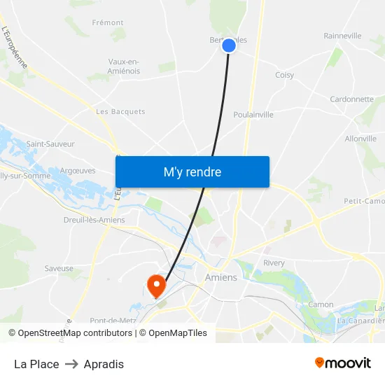 La Place to Apradis map