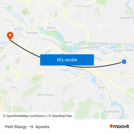Petit Blangy to Apradis map
