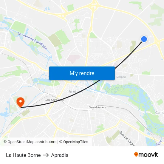 La Haute Borne to Apradis map