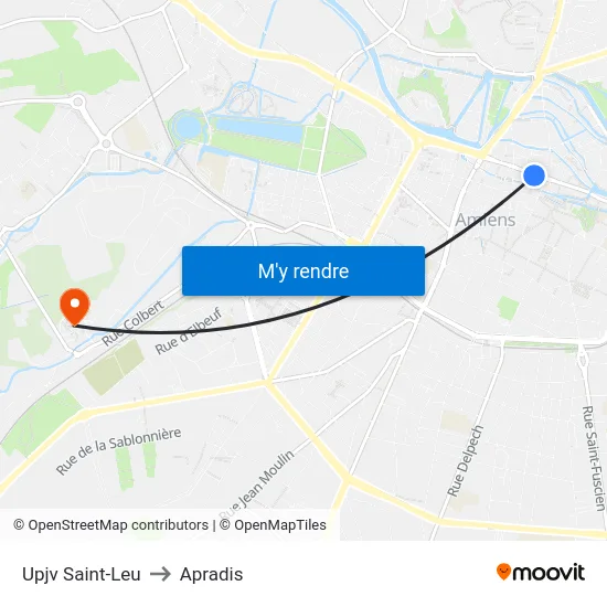 Upjv Saint-Leu to Apradis map