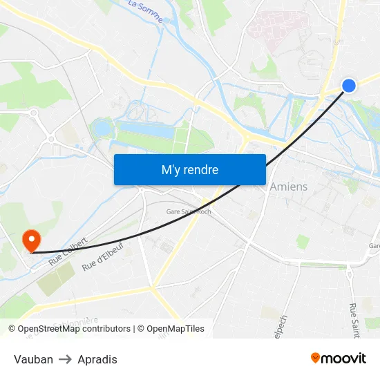 Vauban to Apradis map