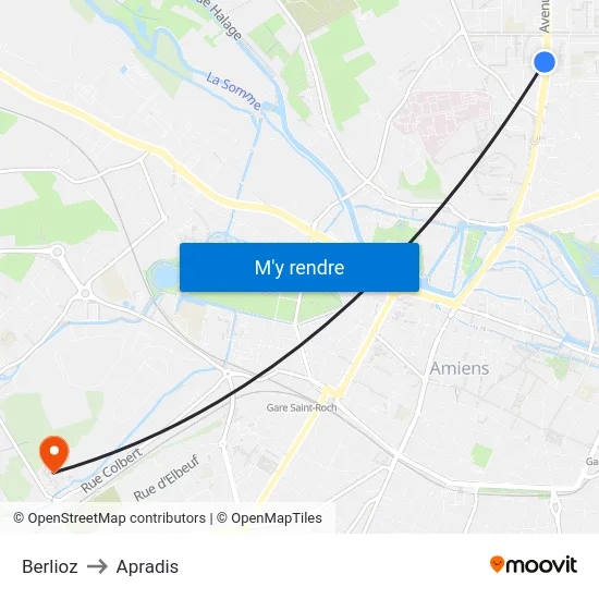 Berlioz to Apradis map