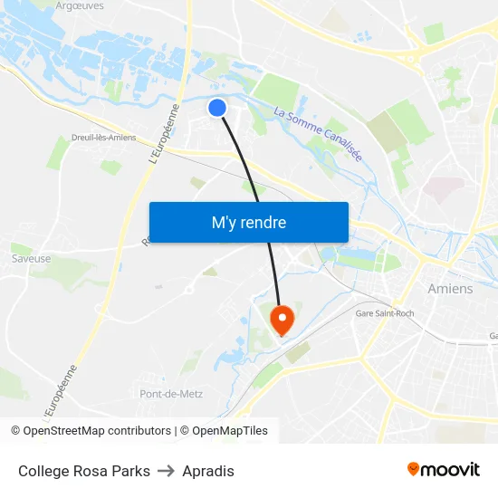 College Rosa Parks to Apradis map