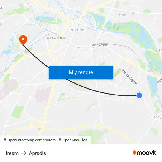 Iream to Apradis map