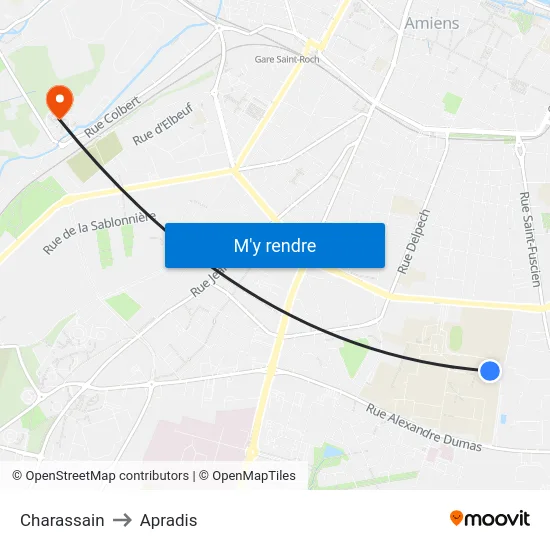 Charassain to Apradis map