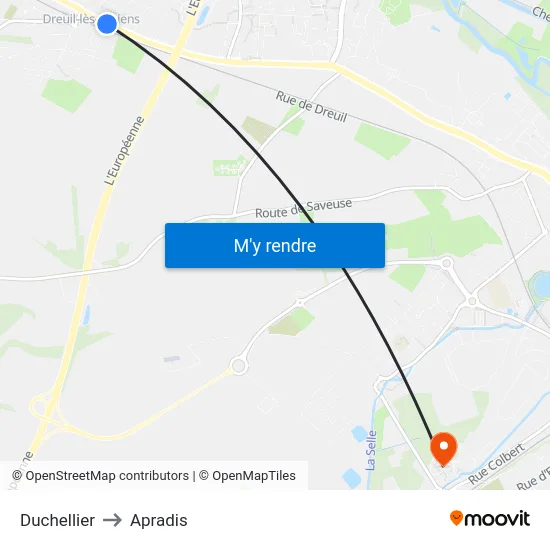 Duchellier to Apradis map