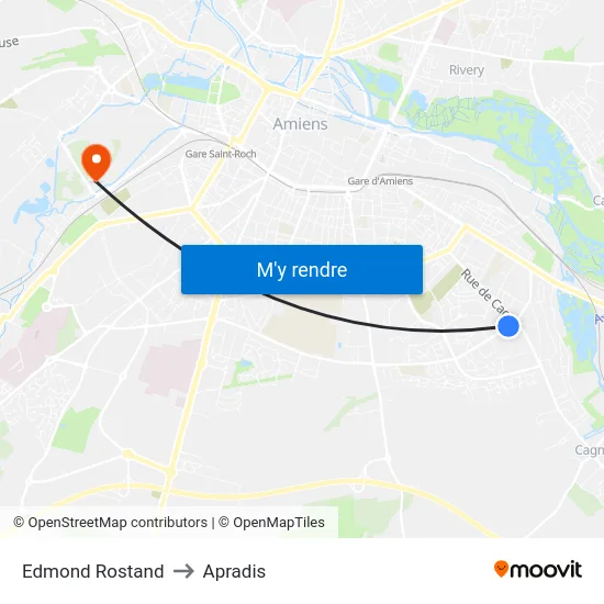 Edmond Rostand to Apradis map