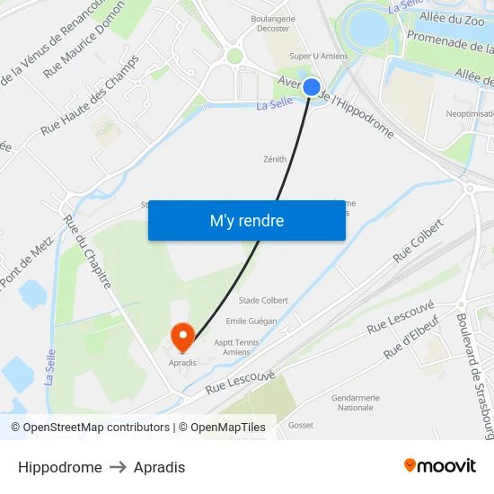 Hippodrome to Apradis map