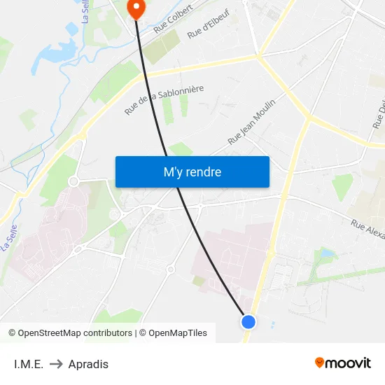 I.M.E. to Apradis map