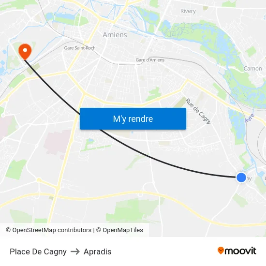 Place De Cagny to Apradis map